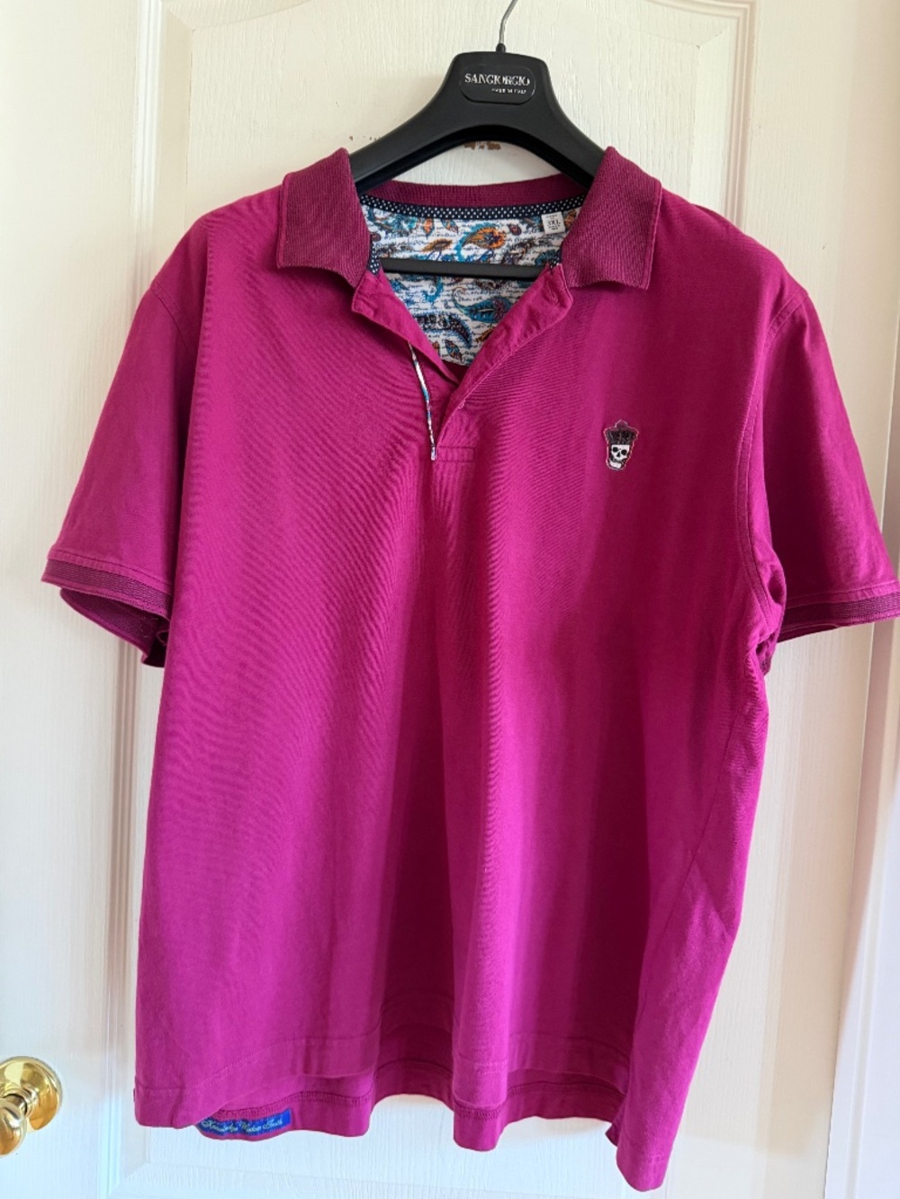 Robert Graham men’s polo shirt burgundy plum color, 3XL